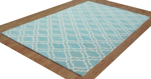 Ryana scroll tile - aqua, blue