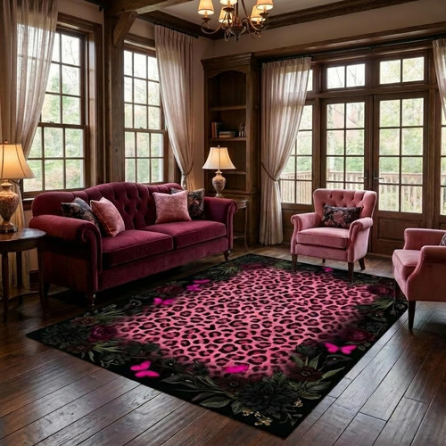 Hot pink leopard print - print, area