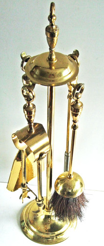 Vintage brass fireplace - vintage,