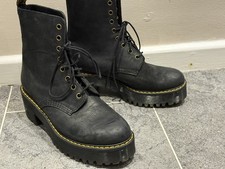 Dr. Martens, Shriver Hi Women's Leather Heeled Boots in Black Size 6UK