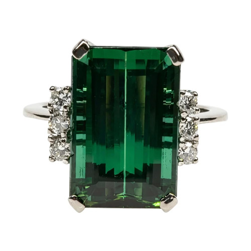 Star verdelite diamond ring - verdelite,