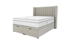 DFS Delphine Stone Velvet End Opening Ottoman Storage Double Bedframe RRP £1199