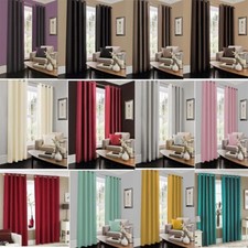 Faux Silk Curtains Pair Ready