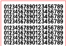 Decals Black Numbers 6mm 1/43