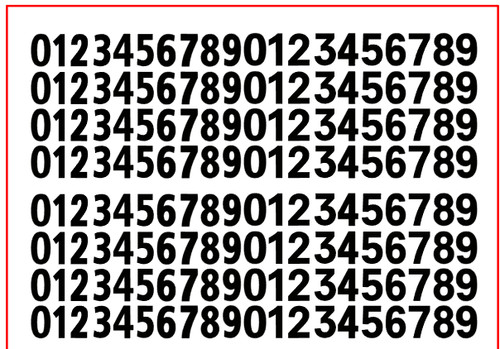 Decals black numbers - 7mm, 1/43