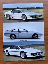 Lotus Range Eclat Excel Esprit Elite Coupe brochure Manual Parts 1970s