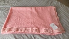 Pink Cellular Wool Blanket 78" x 86" Throw #1