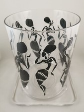 Dancing Shadowz African Glass Art, Dancing Tribal Women Silhouette Candle Holder
