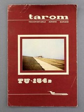 TAROM TUPOLEV TU-154B VINTAGE AIRLINE BROCHURE SEAT MAP ROUTE MAP ROMANIAN