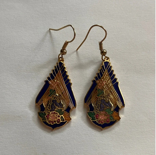 Vintage blue unicorn gold tone - blue,