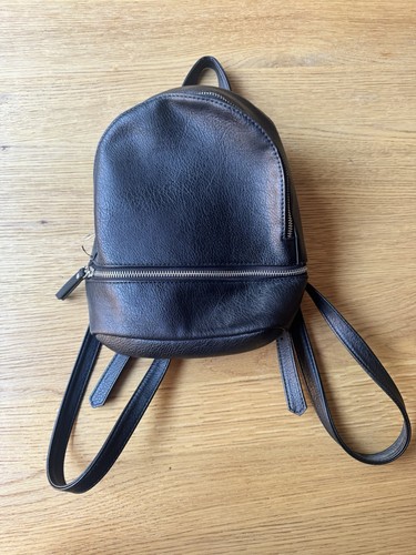 Black faux leather mini - black,