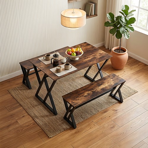 Shaped metal base dining - z-shaped,