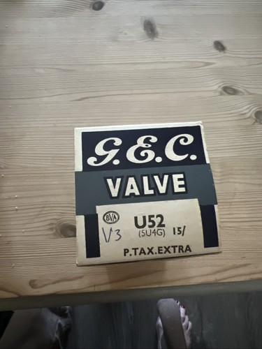 Gec valve u52 - gec, 5u4g