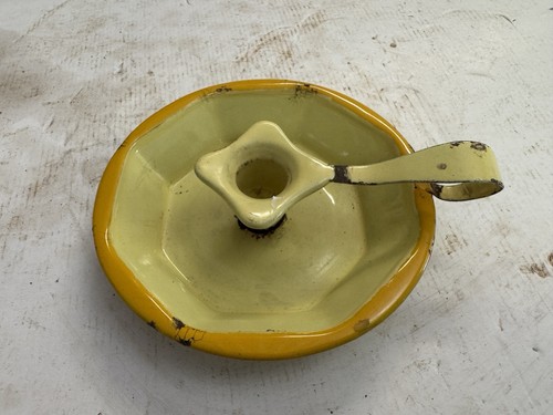 Vintage enamel candle holder - enamel,
