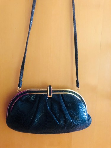 Black snakeskin crossbody