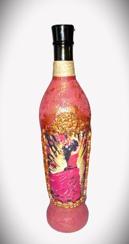 Decoupage art bottles - art,