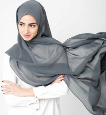 CHIFFON Ladies Maxi Long Plain Scarf Hijab Shawl Wrap Sarong Best Quality 180x80