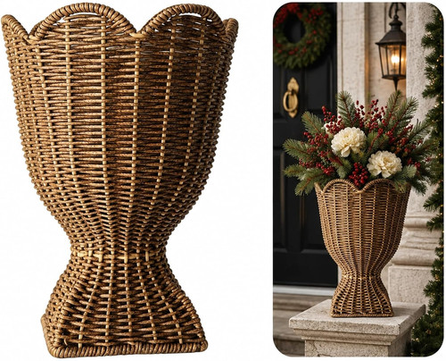 40cm natural rattan - natural, planter