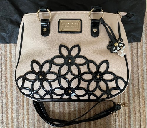 Ladies pink and black handbag - and,