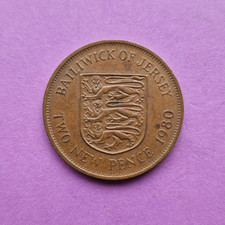 1980 Bailiwick of Jersey Coat of Arms 1p One Pence Penny Circulated