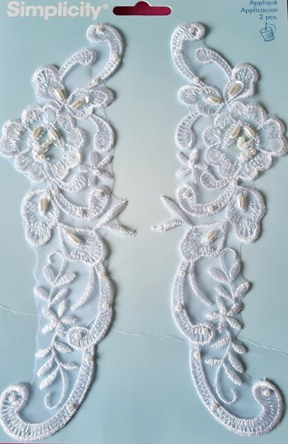 White sew on appliques - white,