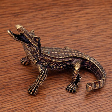 Small Brass Crocodile Aligator