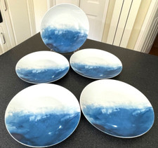 Set of 5 NEXT 'Blue on White' Bone China Dinner Plates 27cm diameter