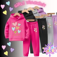 NEW GIRLS TRACKSUIT HOODED TOP, BOTTOM JOG SUIT 3-10 Yr  OUTFIT SETS CLOTHES 2PC
