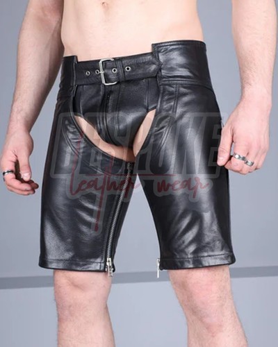 Mens genuine leather short - leather,