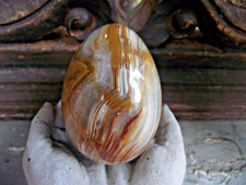 Onyx Marble ? Heavily Banded Carved & Polished Ornamental Decorative  Egg