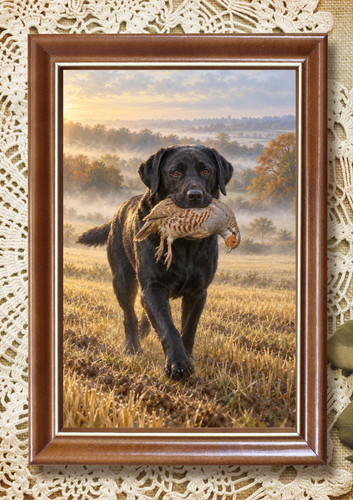 Black labrador pheasant - black,