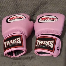 Twins Thai Leather Boxing Gloves Muay Thai  Hand Made Pink 10oz