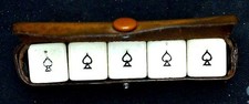 Vintage Poker Dice Set in Leather Case by Callender’s