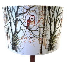Winter Owl Lampshade Christmas light shade, Xmas festive Decoration