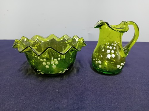 Small jug bowl green - small, glass