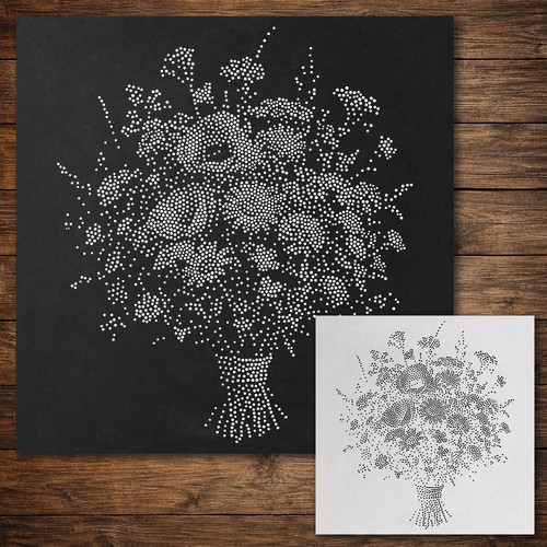 Bunch wild flowers stipple - wild,