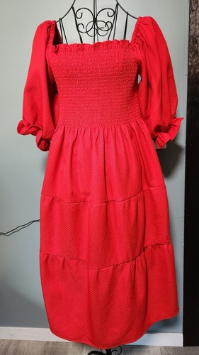 The smocking place red - place., dress