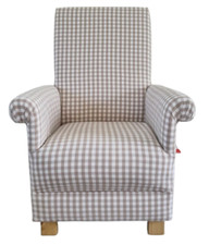 Beige gingham fabric adult - beige,