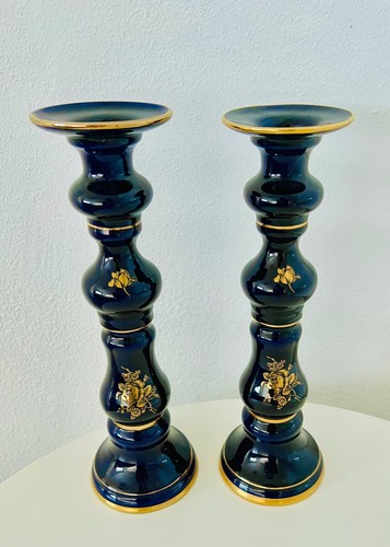 Pair cobalt blue and gold - cobalt,