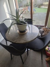 Marble round dining table and - round,