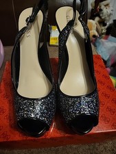 GUESS Glenister Women's Black Sparkling Shoes UK Size 6 Brand New with Box