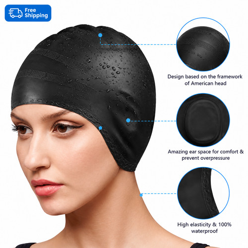 Silicone swimming cap - swimming, ear