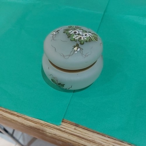 Vintage glass powder pot - vintage,