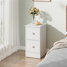 Slim Bedside Stand Cabinet Nightstand Sofa Side End Table 1/2 Drawers Open Shelf