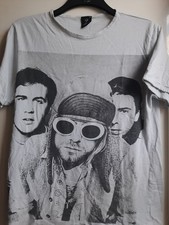 NIRVANA S-PONDER GREY T SHIRT MEDIUM GROUP PHOTO SUNGLASSES GRUNGE KURT COBAIN