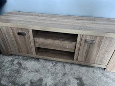 Next Corsica Tv Unit Furniture With Storage And Inner Shelves Oak Beech Colour