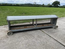 10ft, Galvanised Sheep Hay Rack with feed troughs on wheels