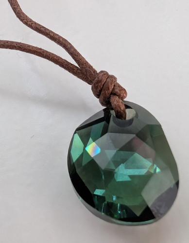 Swarovski signed green faceted