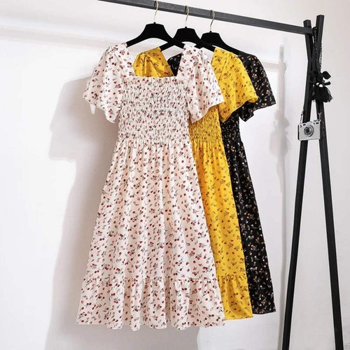 Chiffon dress midi short - dress,