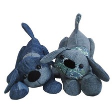 Denim dog soft toy - dog, sewing